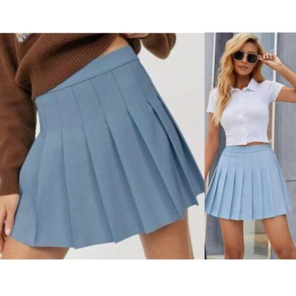 Aritzia Dresses & Skirts - Women's Aritzia Sunday Best Micro Skirt Pleated Light Blue